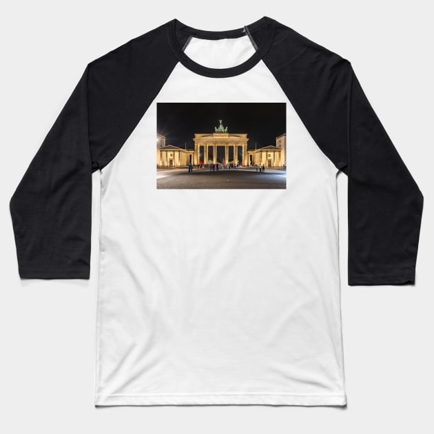 The Brandenburg Gate at Night - Berlin, Germany Baseball T-Shirt by holgermader